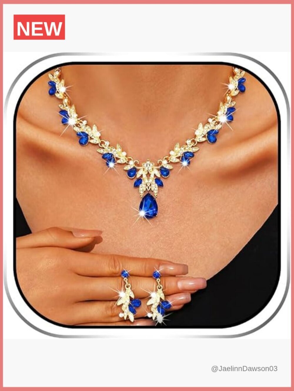Rhinestone Crystal Wedding Jewelry Set Necklace Earrings Prom